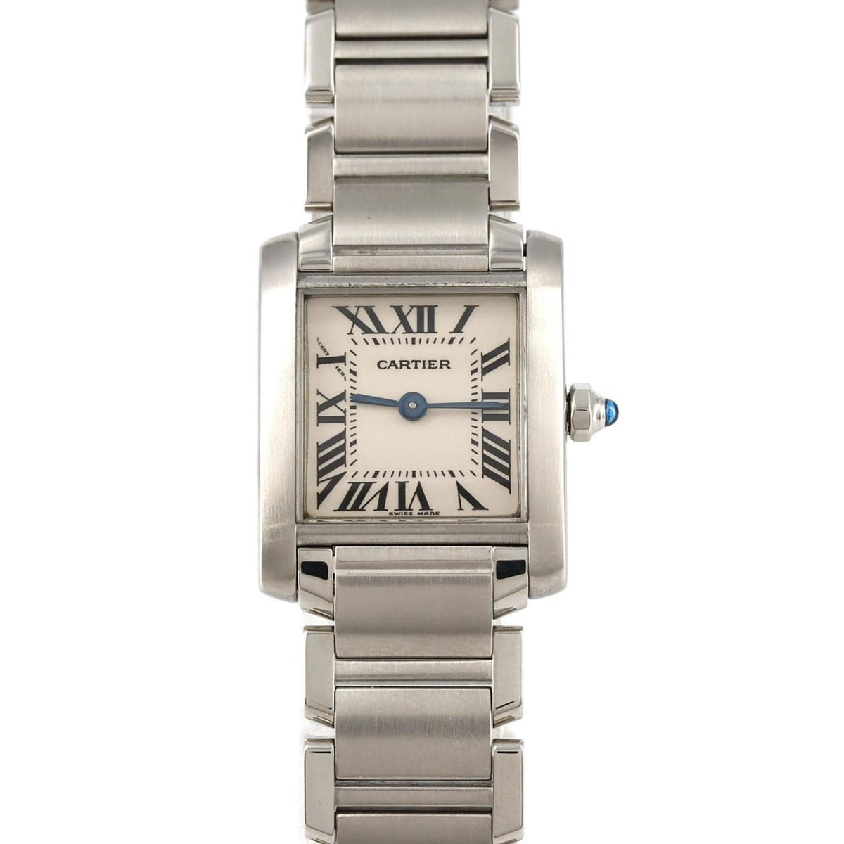 Gebrauchte Cartier Tank Francaise SM W51008Q3 SS Armbanduhr Quarz 