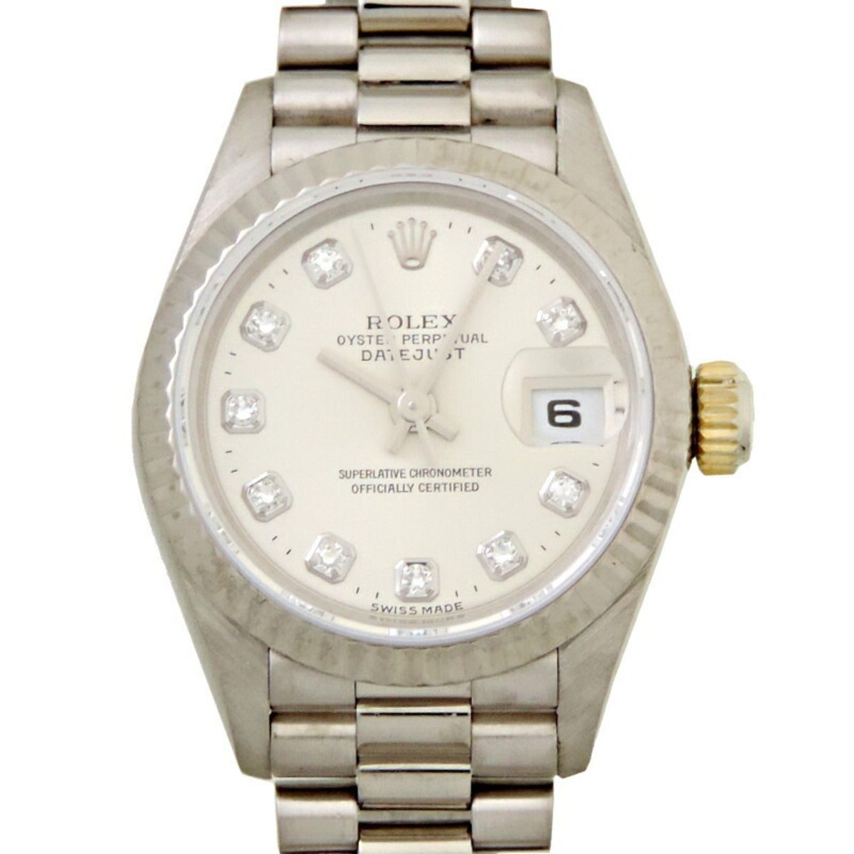 Gebrauchte Rolex Datejust 10P Diamond T-Serie 1996 Damenuhr 69179G 