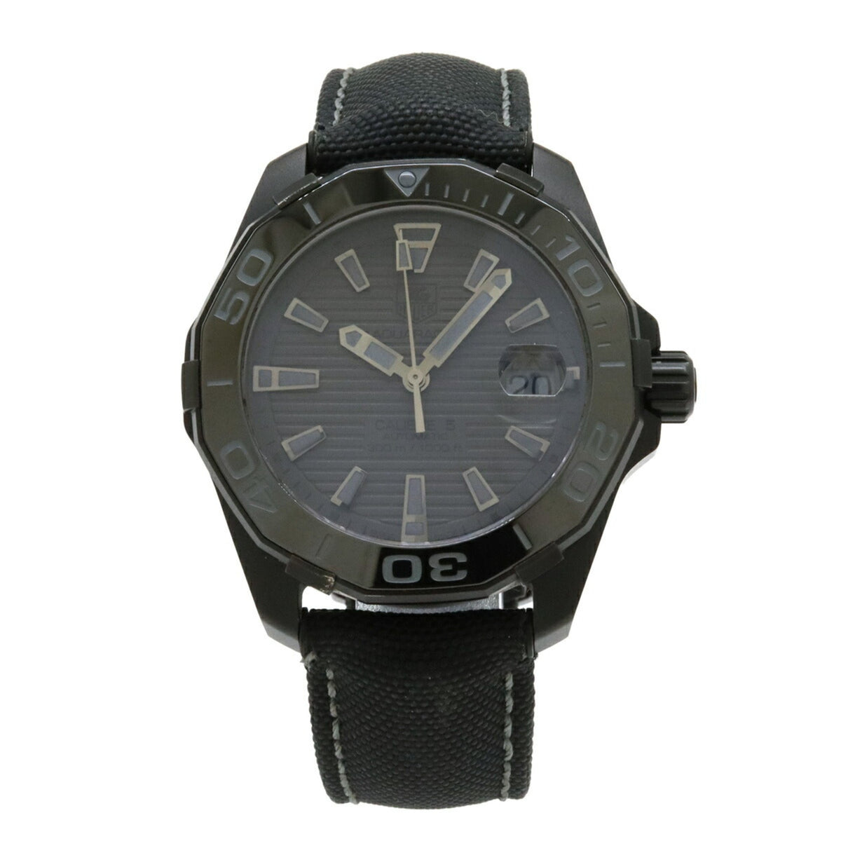 Gebrauchte TAG Heuer Aquaracer Calibre 5 Black Phantom, limitiert auf 2500 Stück weltweit, Zifferblatt aus Titan und Nylon, automatische Herrenarmbanduhr WAY218B 