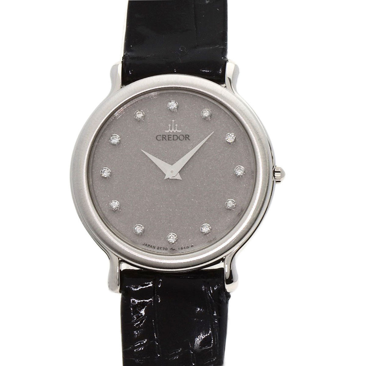 Gebrauchte Seiko GTWF003 Credor 12P Diamantuhr Platin PT900 Leder Damen SEIKO 