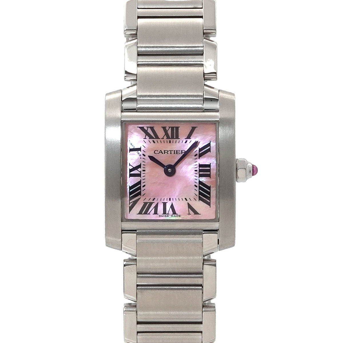 Pre-Owned Cartier Tank Francaise SM W51028Q3 Women's Pink Shell Quartz Watch