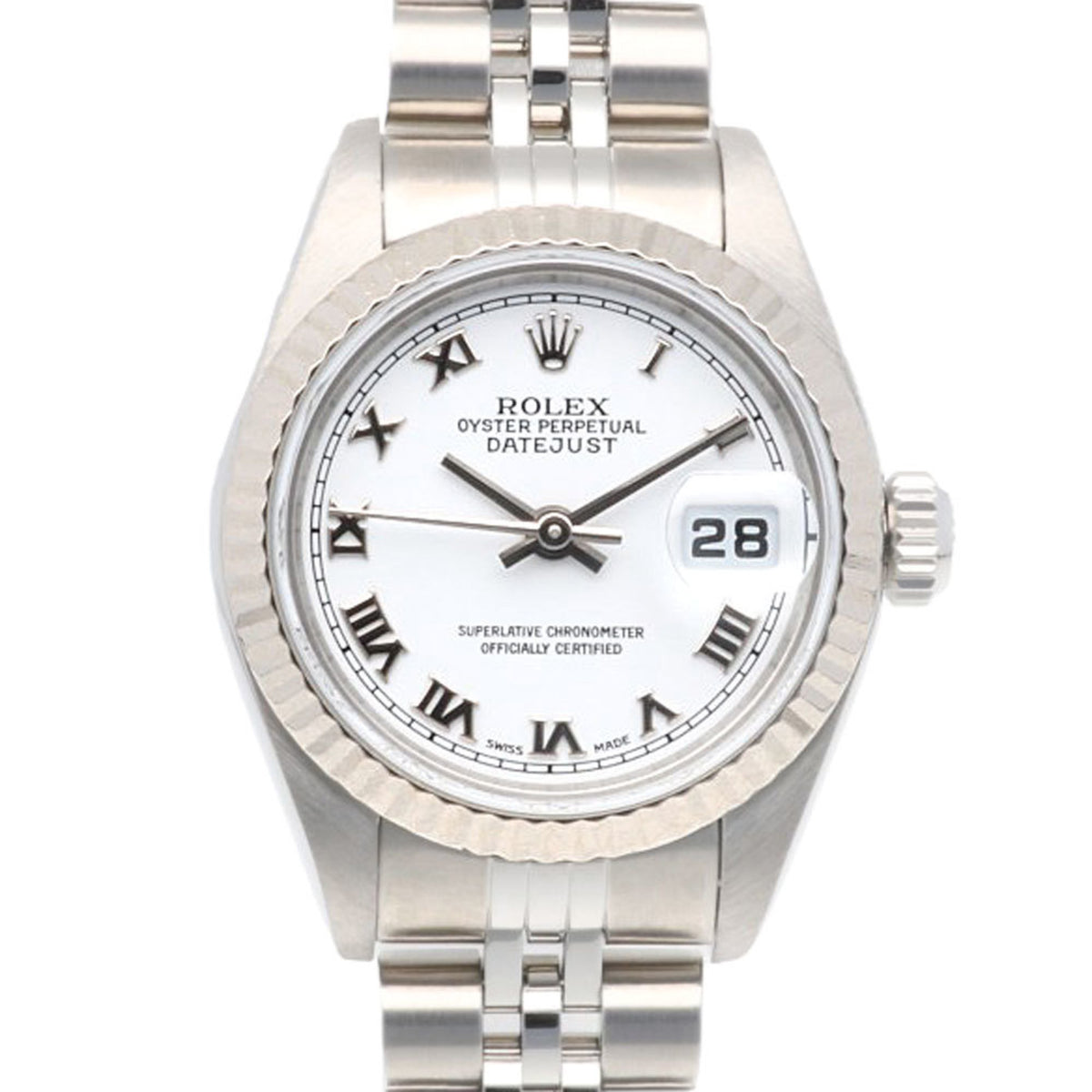 Gebrauchte Rolex Datejust Oyster Perpetual Uhr Edelstahl 79174 Automatik Damen ROLEX Y-Serie 2002 Modell römische Ziffern überholt 