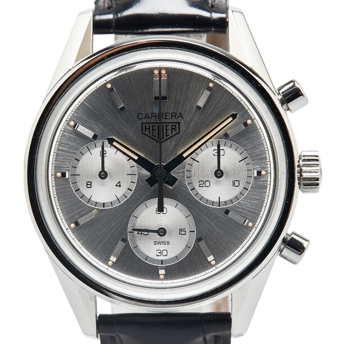 Gebrauchte TAG Heuer Carrera 160th Anniversary Limited Edition Uhr CBK221B.FC6479 Automatik Silbernes Zifferblatt Edelstahl Leder Herren HEUER 
