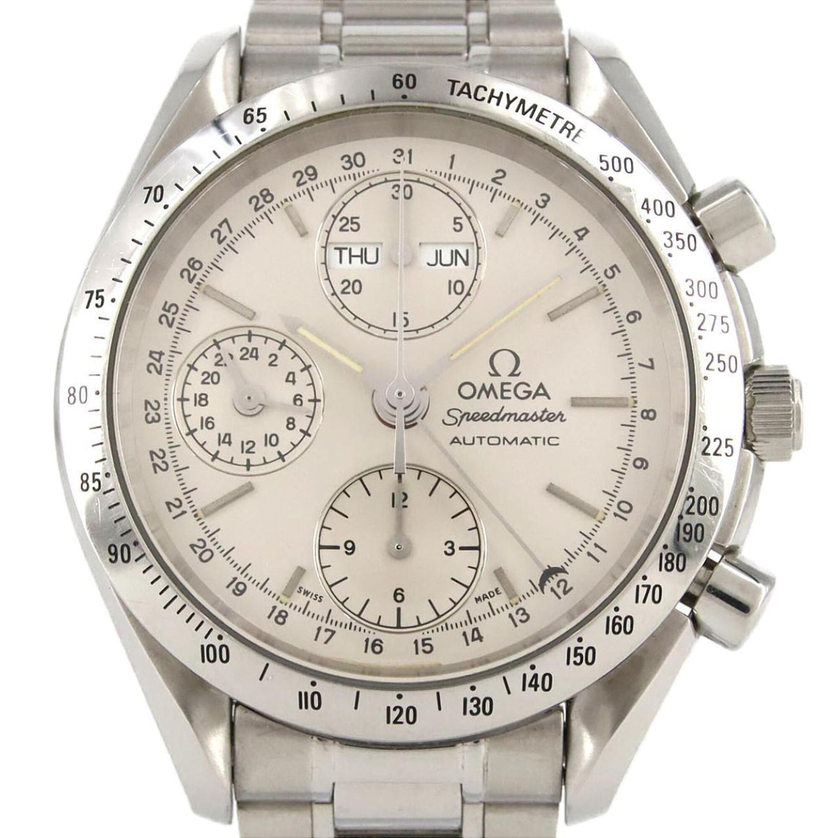 Pre-Owned Omega Speedmaster Day-Date 3521.30 Stainless Steel Automatic Watch
