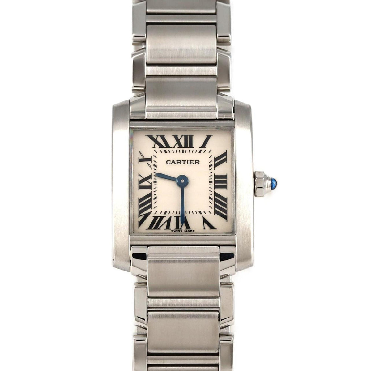 Gebrauchte Cartier Tank Francaise SM W51008Q3 SS Armbanduhr Quarz 