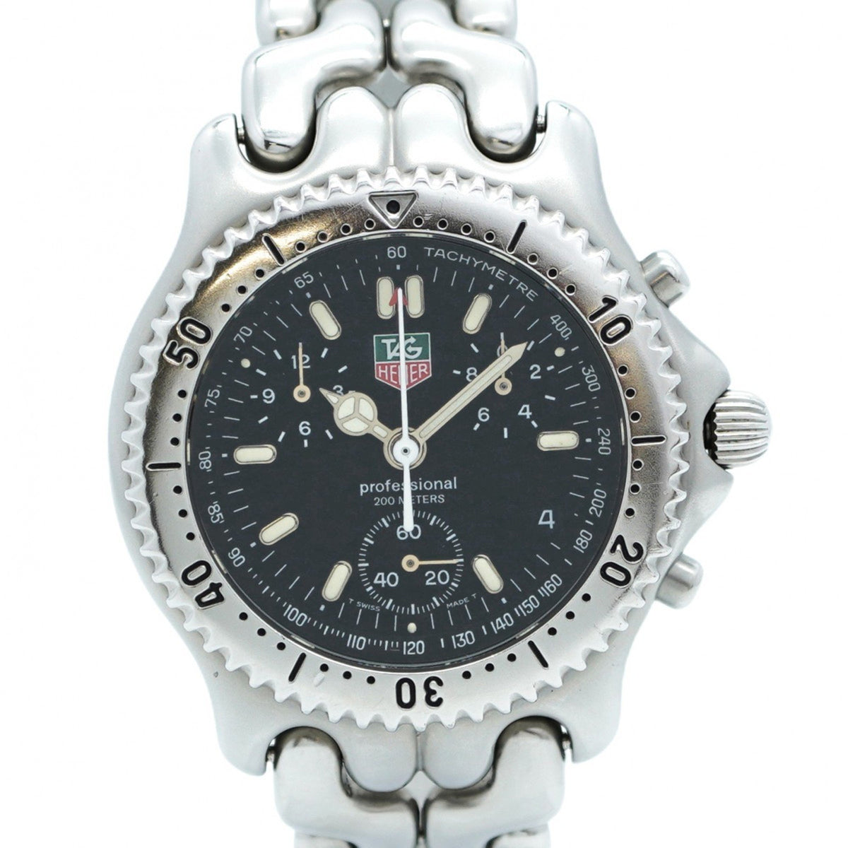Gebrauchte TAG Heuer Professional S39.306 Herrenuhr mit schwarzem Zifferblatt 