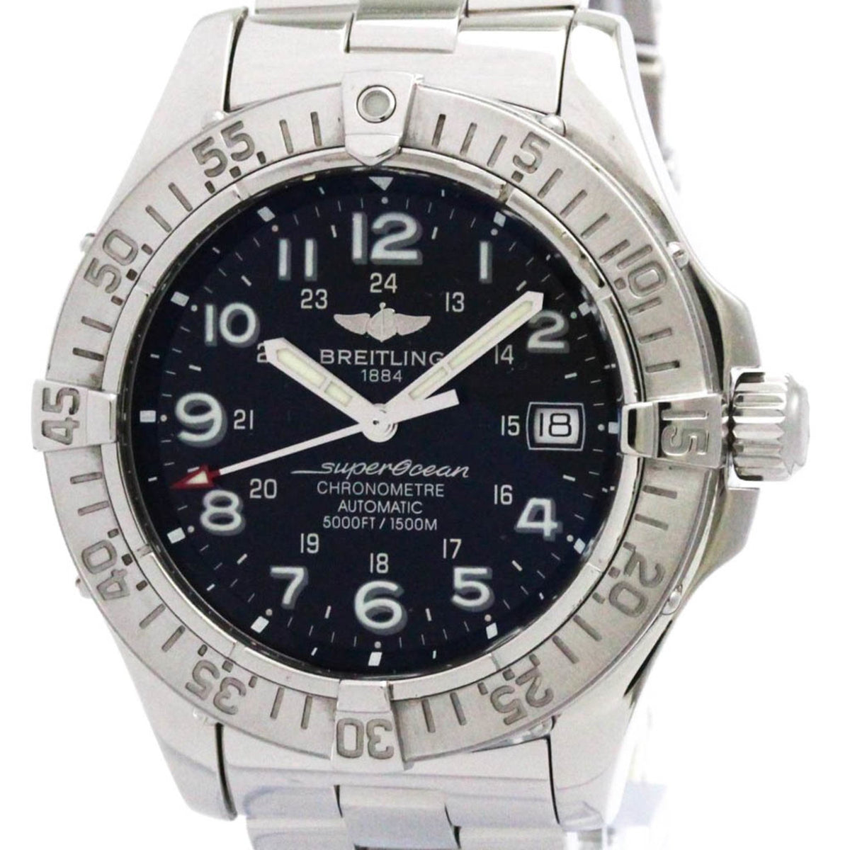 Pre-Owned BREITLING Super Ocean Steel Automatic Mens Watch A17360 Polished