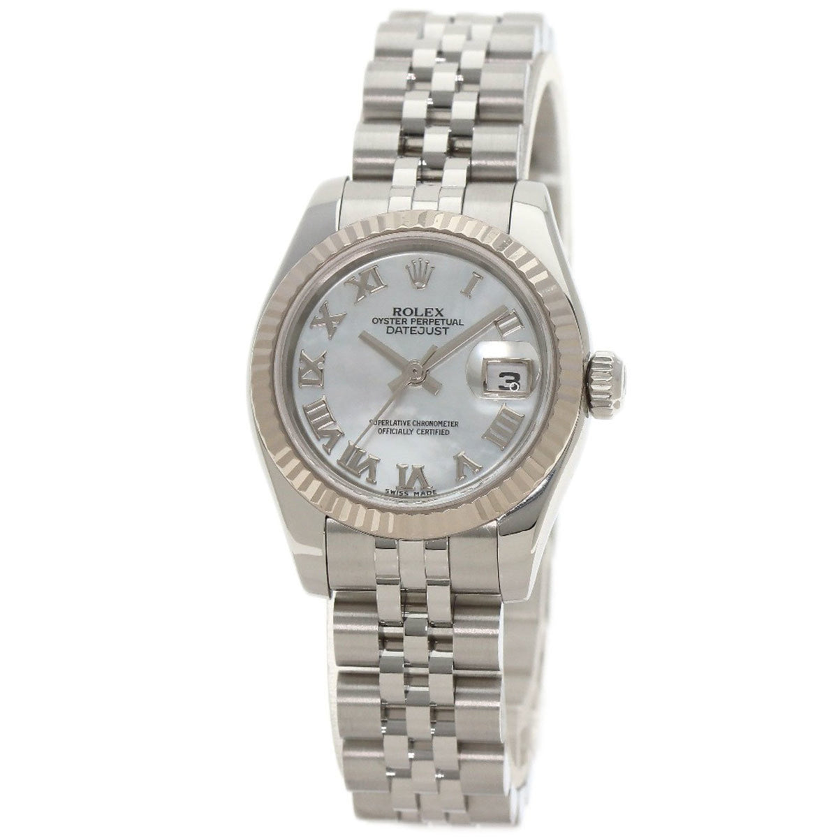 Gebrauchte Rolex 179174NR Datejust Uhr Edelstahl SS K18WG Damen ROLEX 