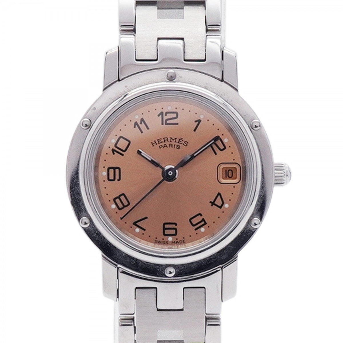 Pre-Owned Herm?s Clipper CL4.210 Pink Dial Women's Watch