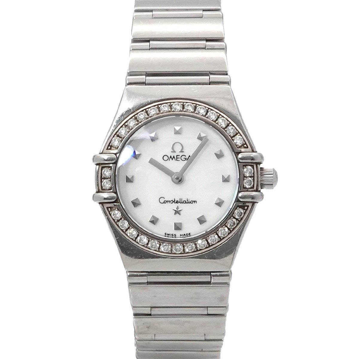 Pre-Owned Omega Constellation Mini My Choice 1465 71 Diamond Bezel Ladies' Watch White Shell Quartz