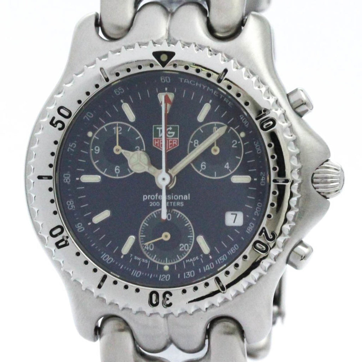 Gebrauchte, polierte TAG HEUER Sel Chronograph 200M Stahlquarz-Herrenuhr CG1114 BF574238 