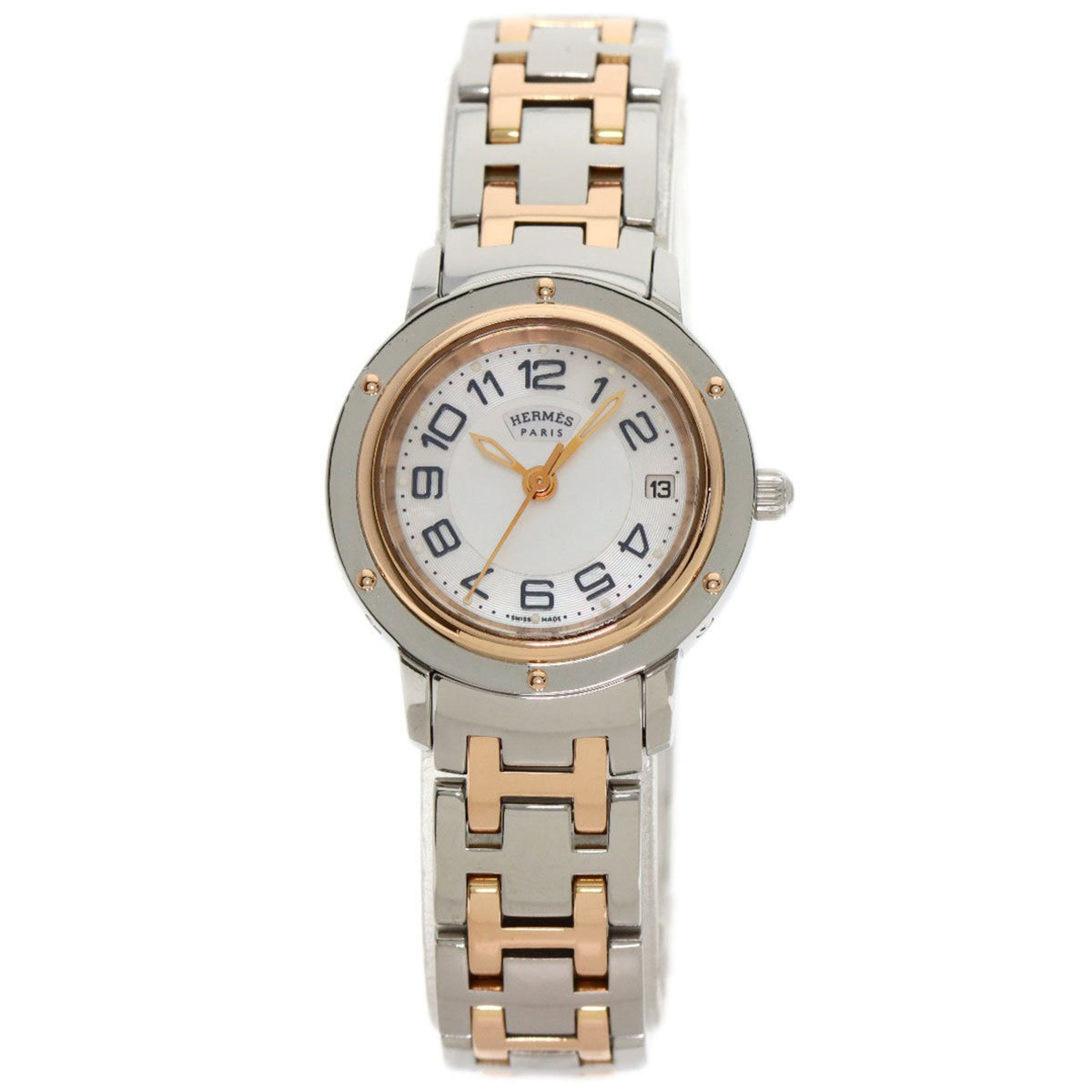 Gebrauchte Hermes CP1.221 Clipper Classic Uhr Edelstahl SSxPGP Damen HERMES 
