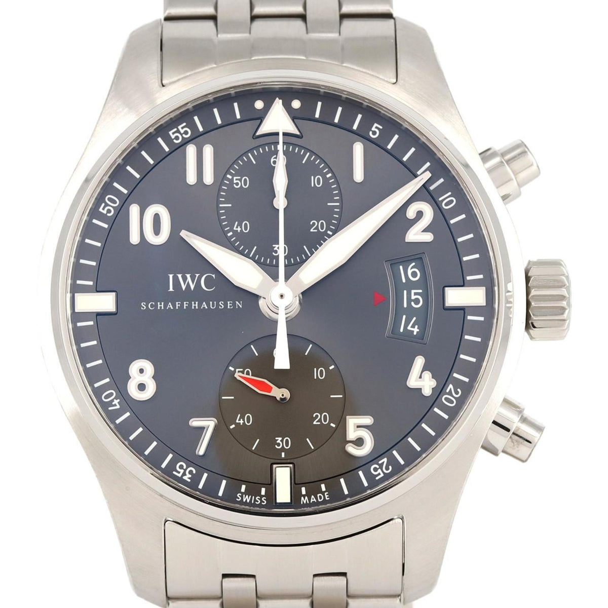 Gebrauchte IWC Spitfire Chrono IW387804 SS Armbanduhr Automatik 