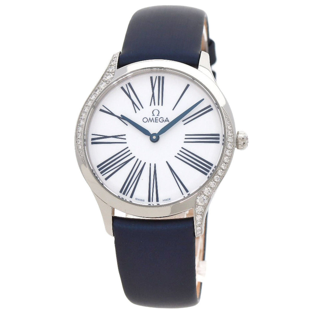 Gebrauchte OMEGA 428.17.36.60.04.001 De Ville Tresor Uhr Edelstahl Satin x Leder Herren 