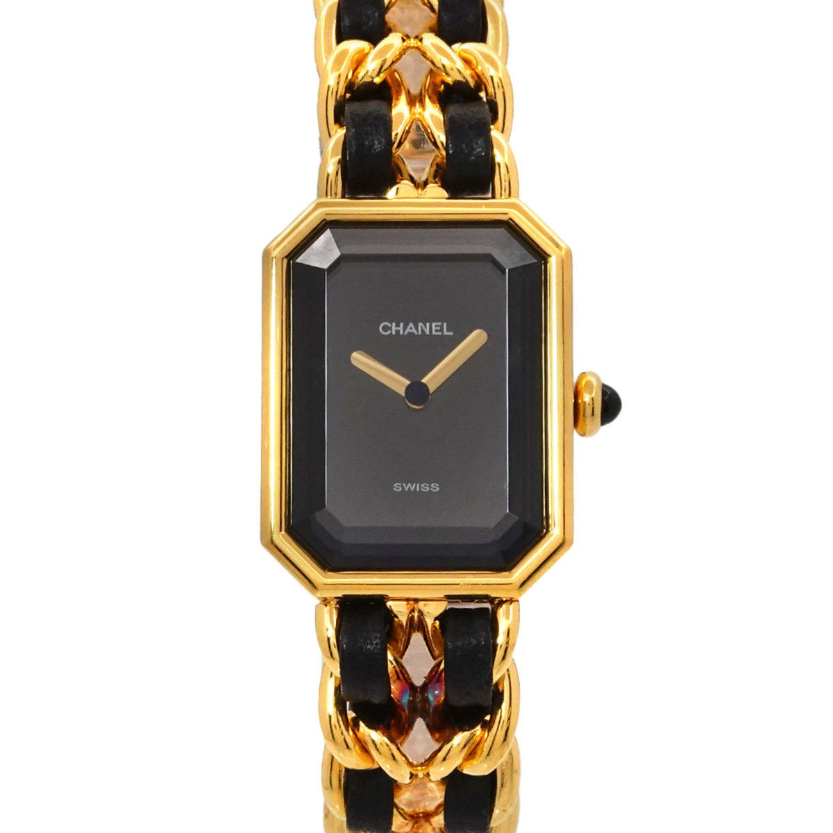 Pre-Owned CHANEL Premiere Women's Watch, Size M, H0001, Black and Gold, Quartz Movement