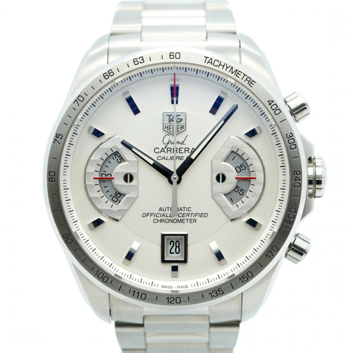 Gebrauchte TAG Heuer Carrera CAV511B.BA0902 Herrenuhr mit weißem Zifferblatt 