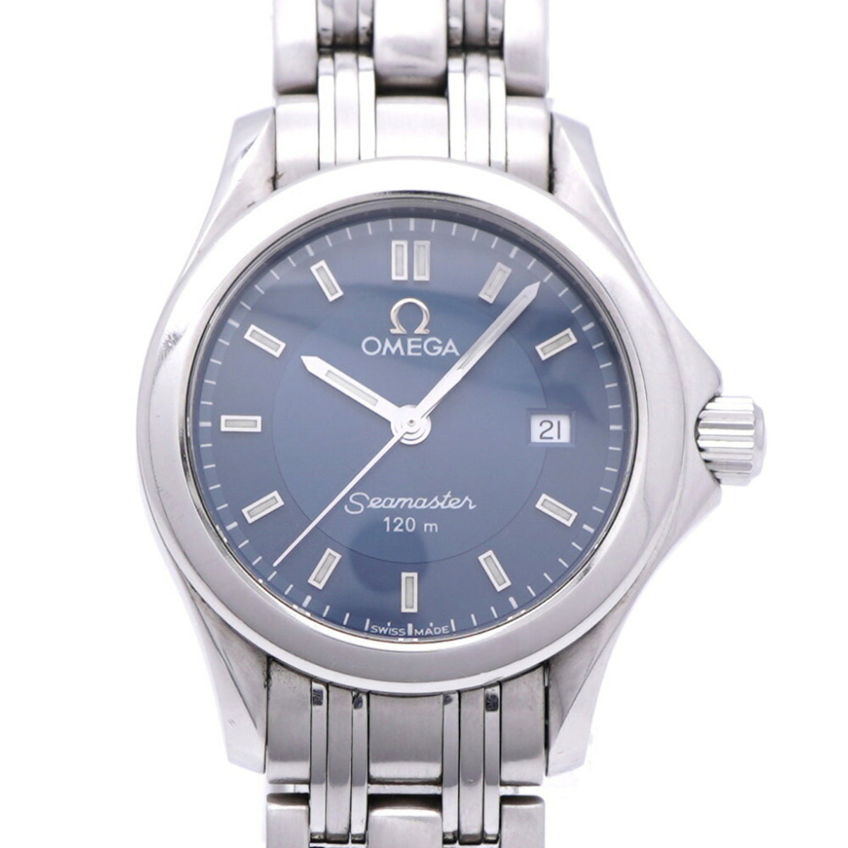 Gebrauchte Omega Seamaster 120m 2581.82 Quarzuhr Edelstahl Blaues Zifferblatt 0960OMEGA Damen 