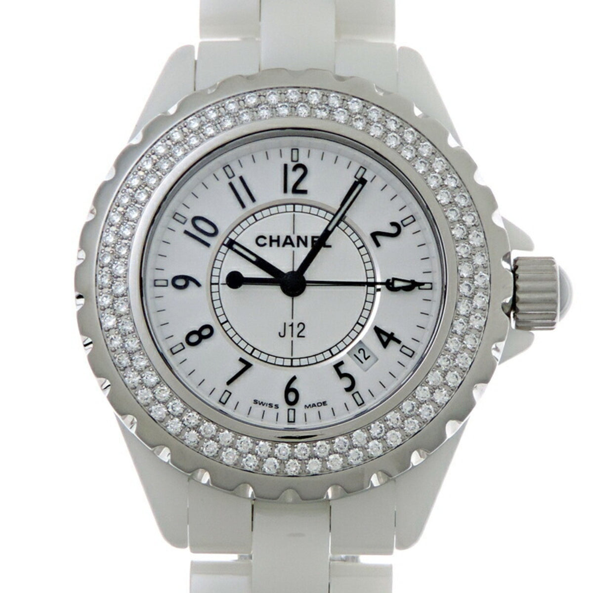 Pre-Owned Chanel J12 33mm Diamond Women's Watch H0967
