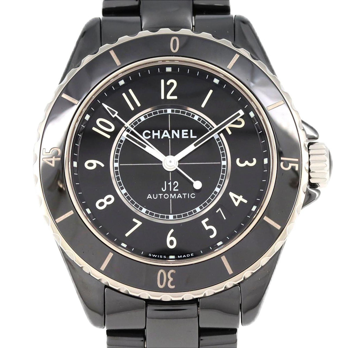 Gebrauchte Chanel J12 Kaliber 12.1 38 mm Keramik H5697 Armbanduhr Automatik 