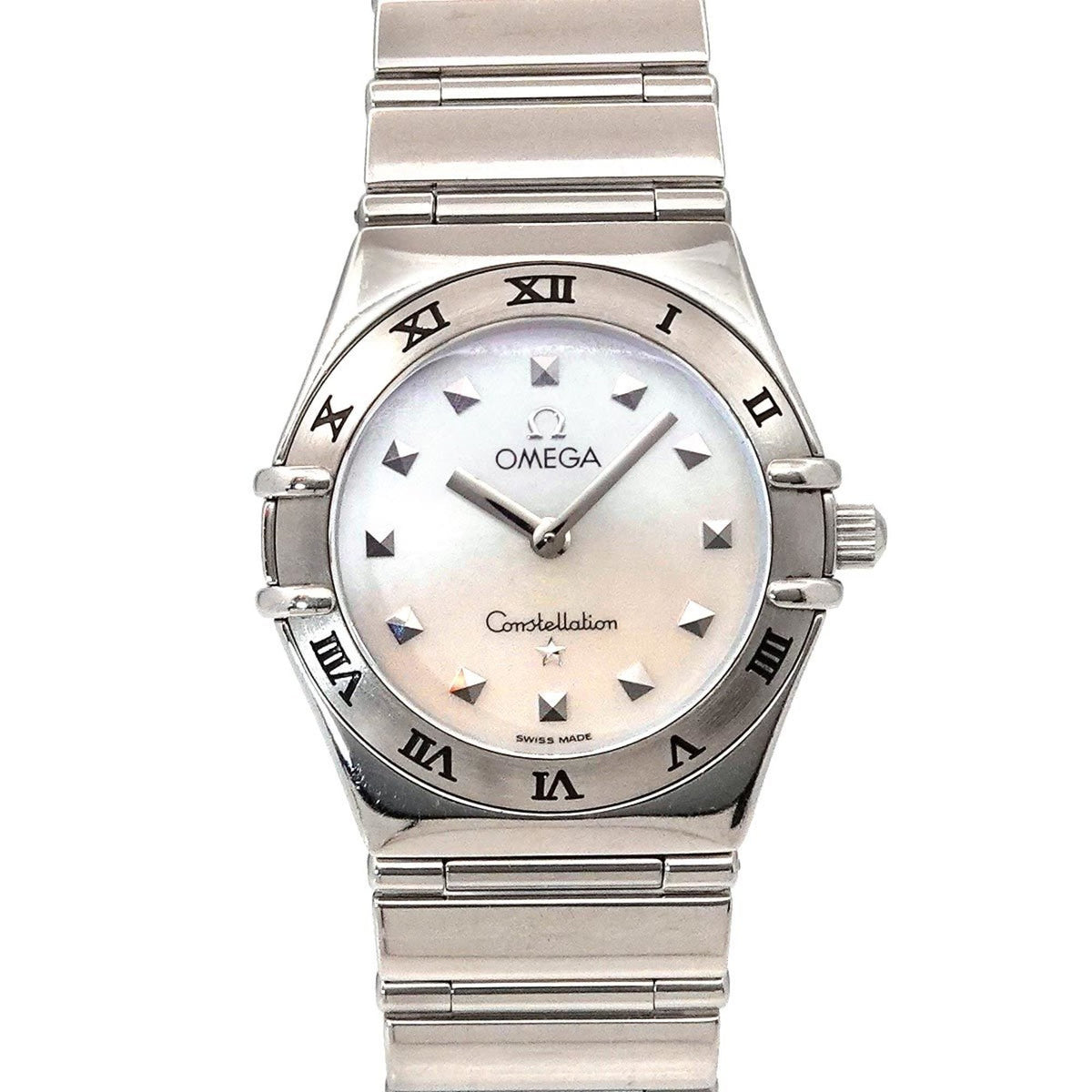 Gebrauchte OMEGA Constellation Mini My Choice 1571 71 Damenuhr Weißes Muschelquarz 