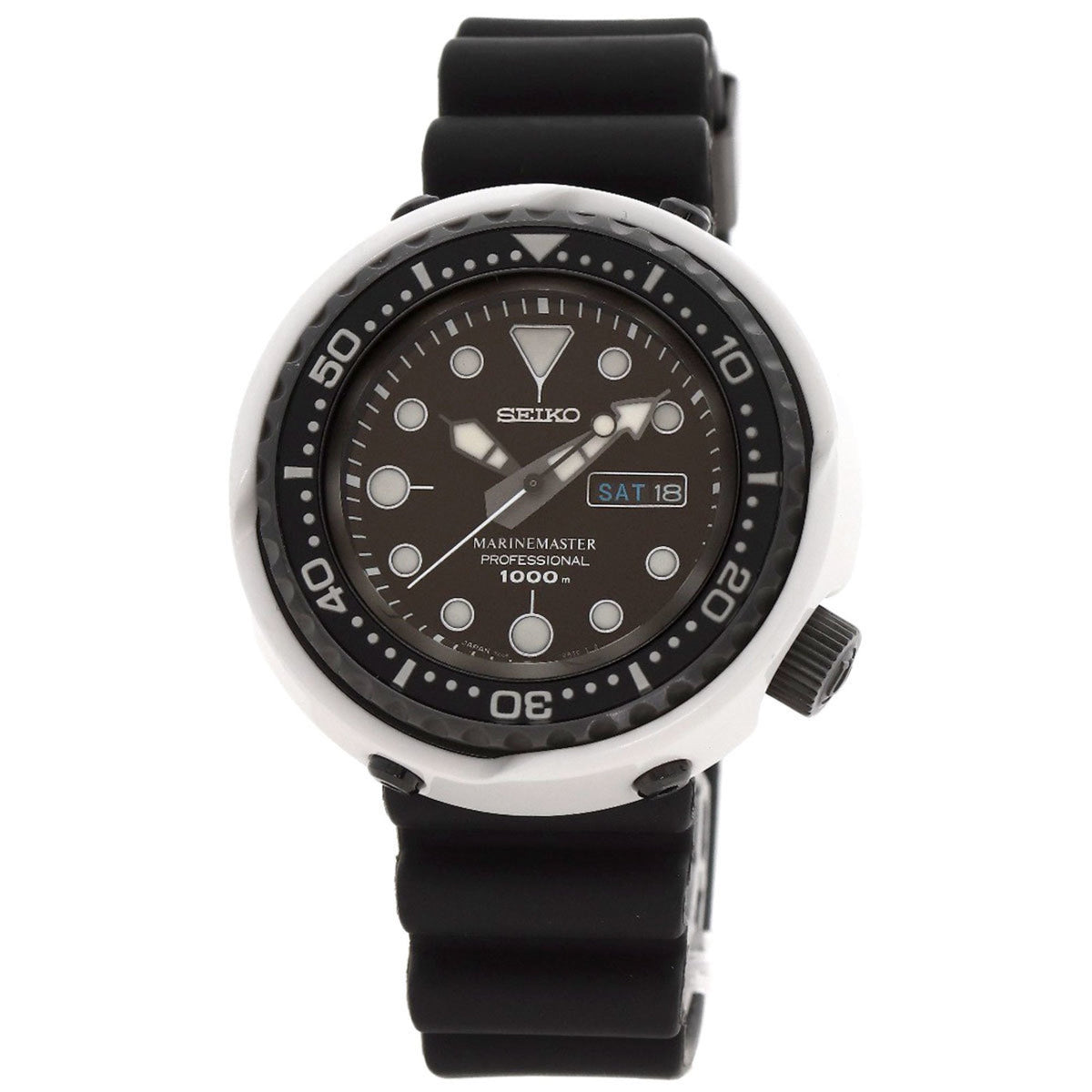 Gebrauchte Seiko SBBN019 7C46-0AD0 Prospex Marine Master 300-teilige limitierte Auflage Uhr Titan Keramik Gummi Herren SEIKO 