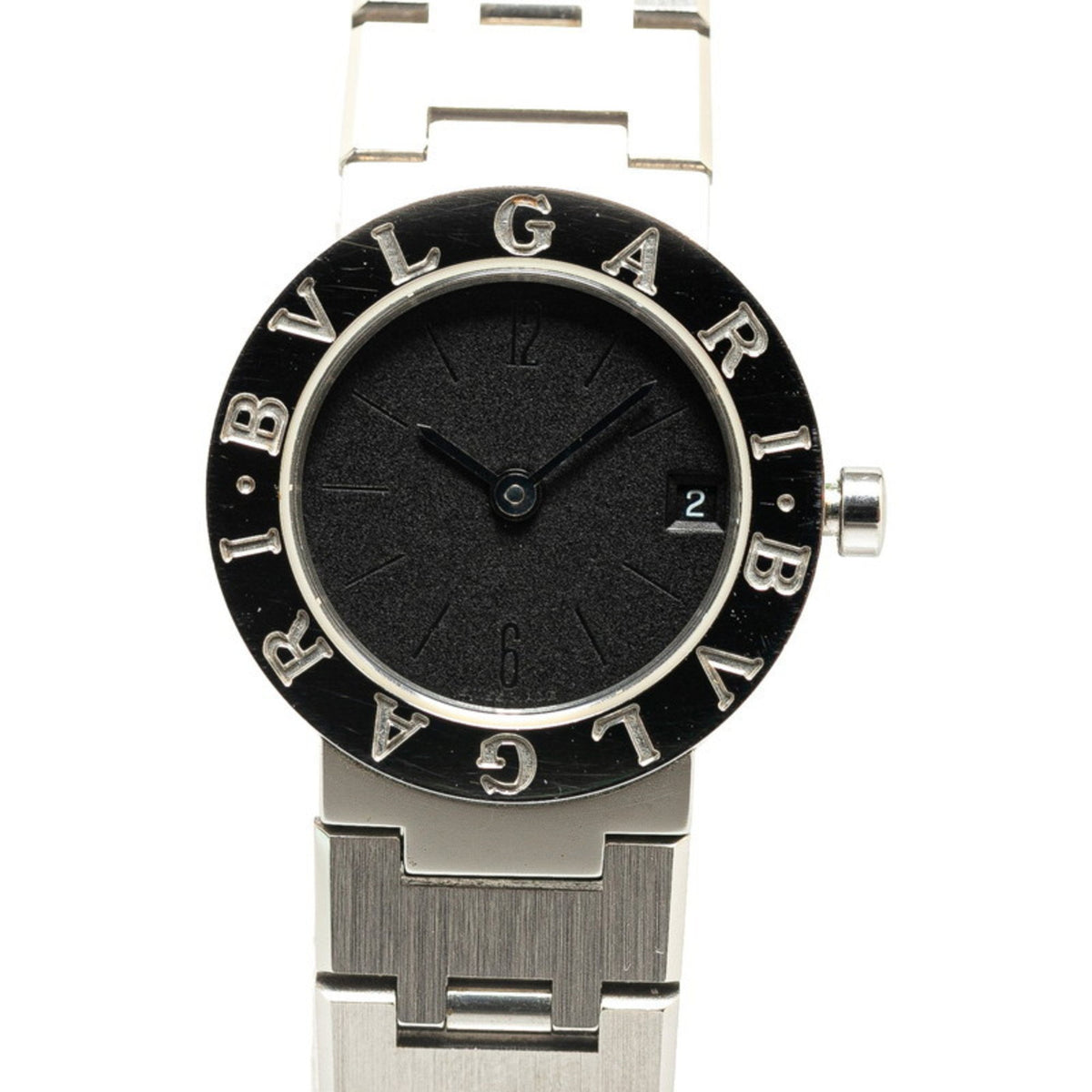 Gebrauchte BVLGARI Uhr BB23SS Quarz Schwarzes Zifferblatt Edelstahl Damen 