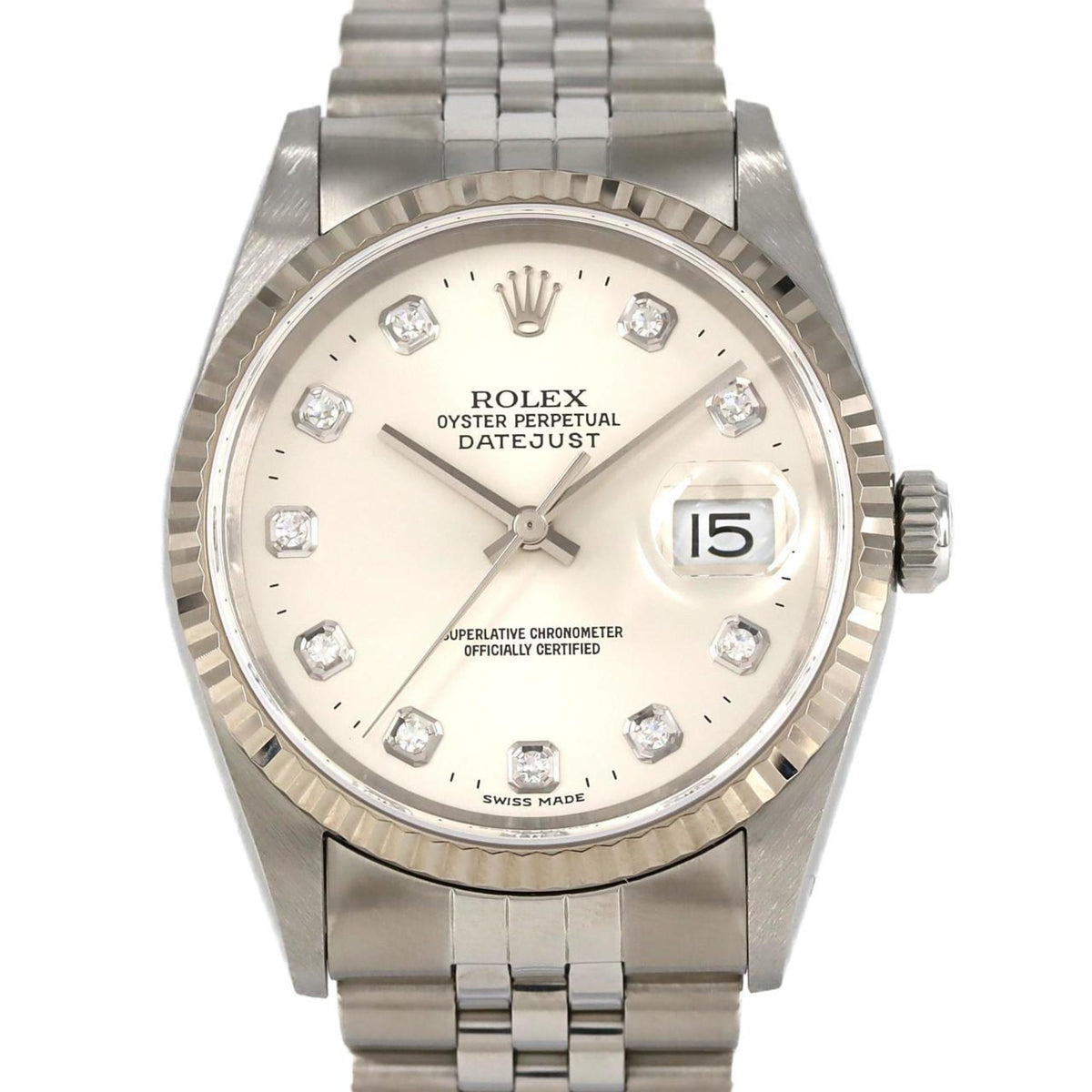 Gebrauchte Rolex Datejust 16234G SSxWG Automatikuhr P-Serie 