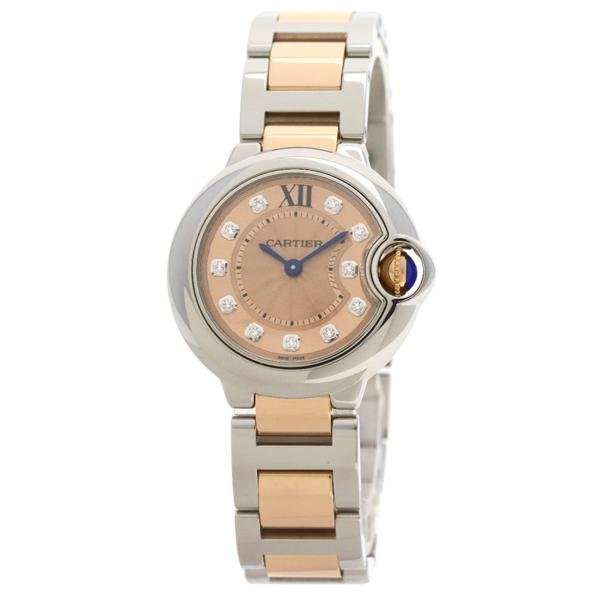 Gebrauchte Cartier WE902052 Ballon Bleu 28 11P Diamant Uhr Edelstahl SSxK18PG Damen CARTIER 