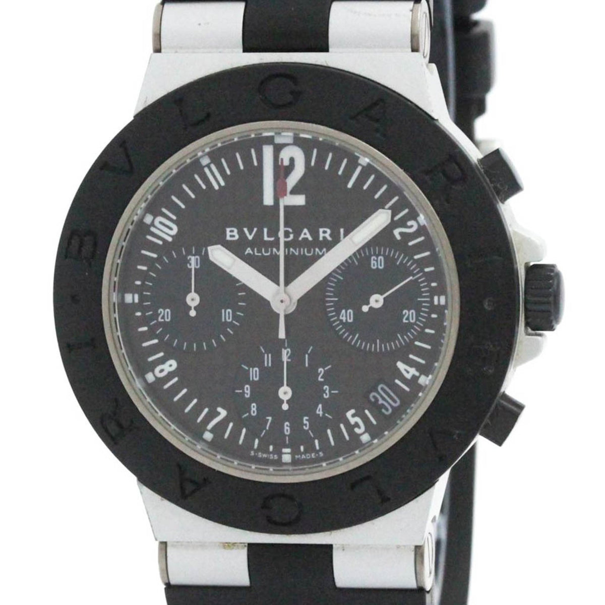 Gebrauchte BVLGARI Aluminium Chronograph Automatik Herrenuhr AC38TA BF580023 