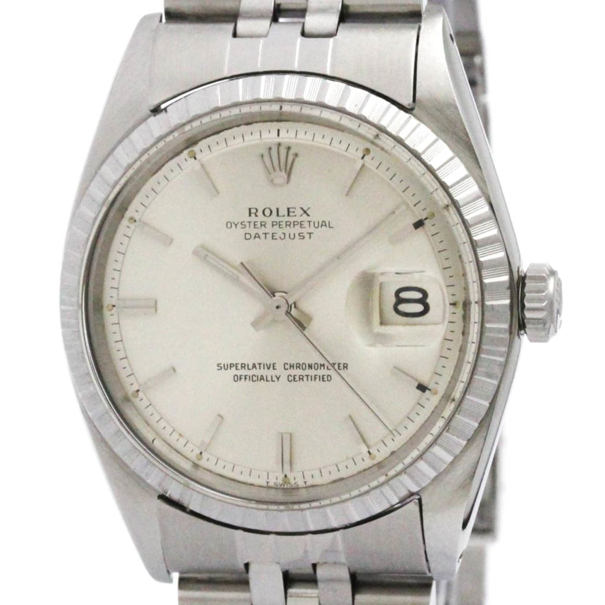 Pre-Owned ROLEX Datejust 1603 Stainless Steel Automatic Mens Watch Vintage