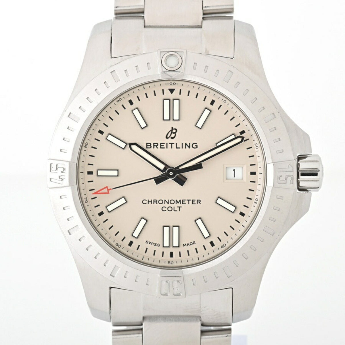 Gebrauchte BREITLING Colt 41 A17313101G1A1 A17313 Elfenbein Automatik E-155970 Uhr 