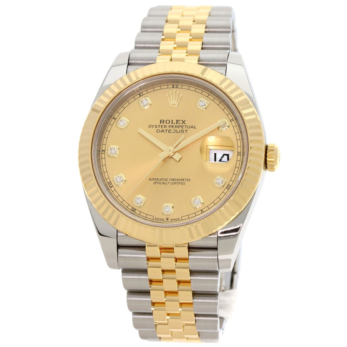 Gebrauchte Rolex 126333G Datejust 41 10P Diamantuhr Edelstahl SSxK18YG Herren ROLEX 
