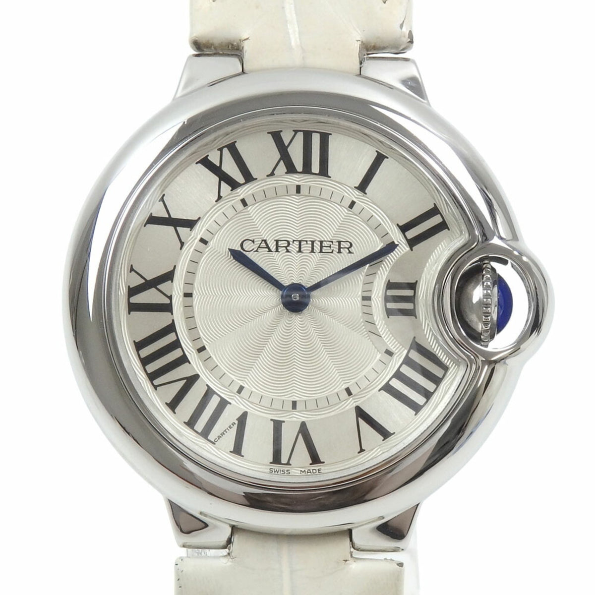 Gebrauchte Cartier Ballon Bleu 33mm Damen-Quarzuhr, Edelstahl Leder, W6920086, batteriebetrieben, Lederarmband, A220063 