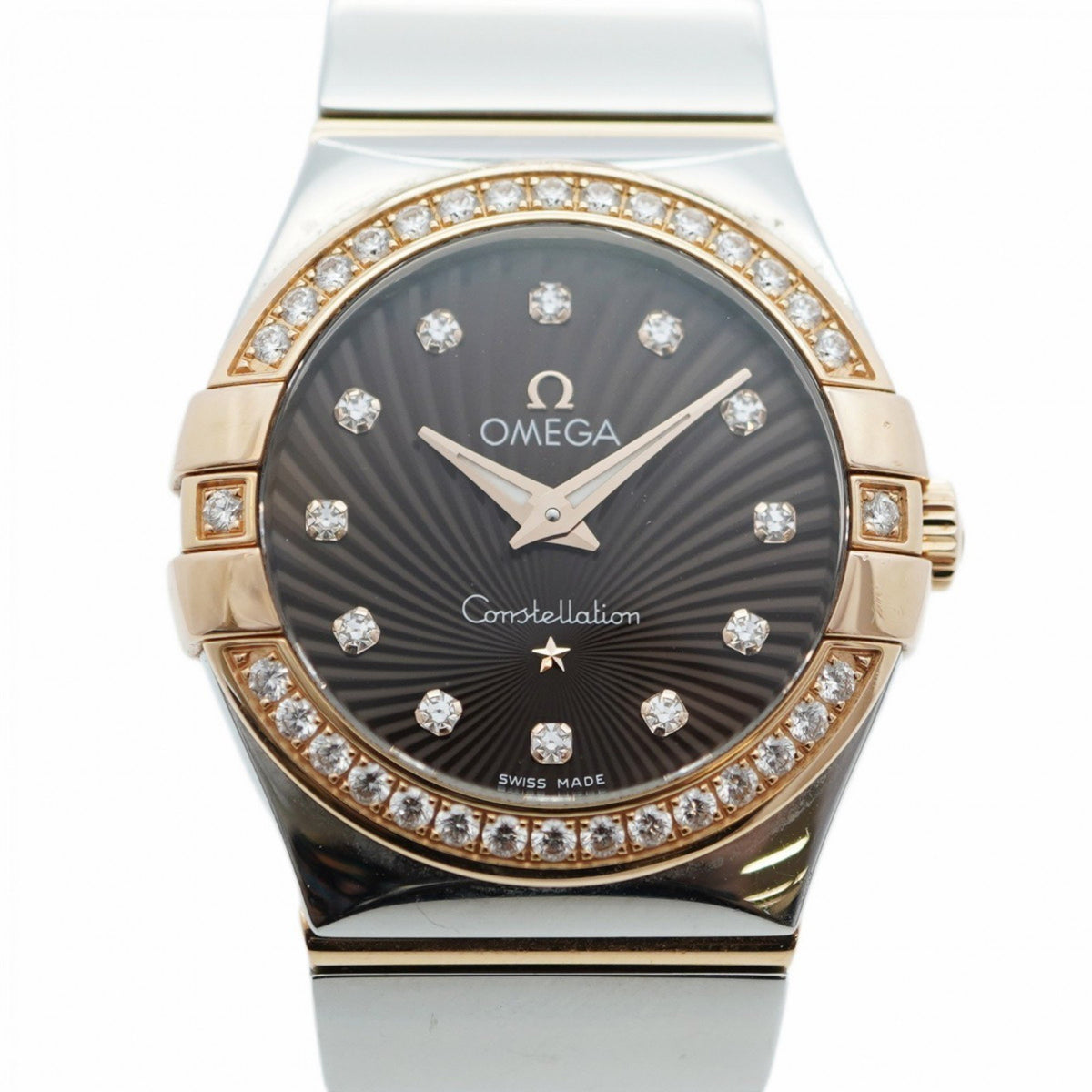 Gebrauchte Omega Constellation 123.25.27.60.63.002 Damenuhr mit braunem Zifferblatt 