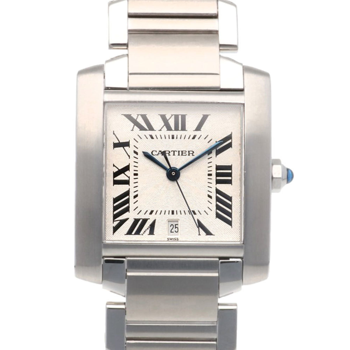 Gebrauchte Cartier Tank Francaise LM Uhr, Edelstahl 2302 Automatik, Herren, überholt 