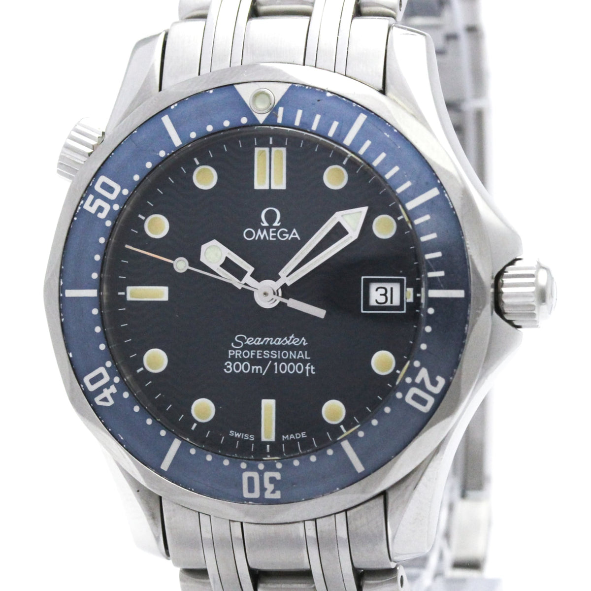 Pre-Owned OMEGA Seamaster Professional 300M Steel Mid Size Watch 2561.80 Polished