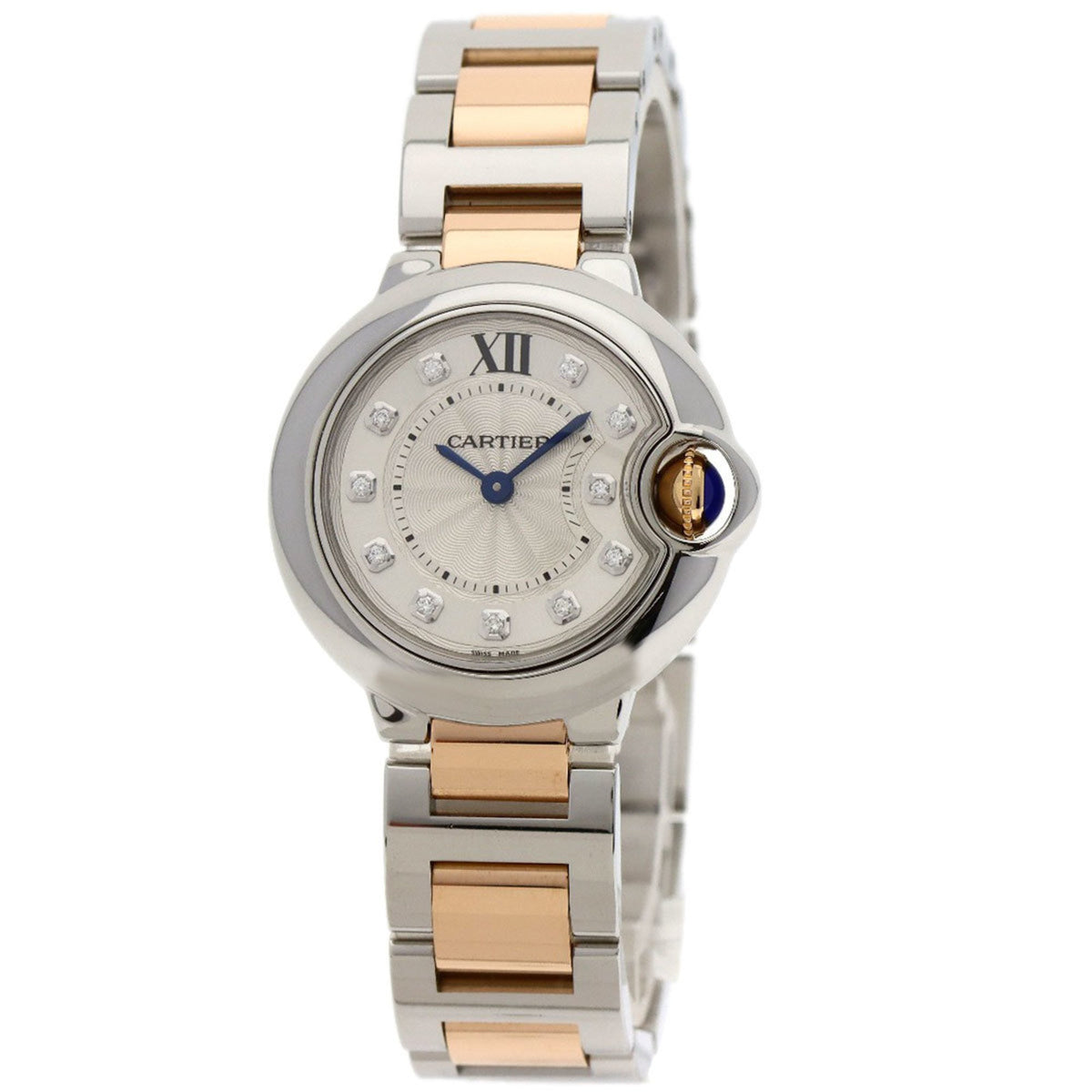 Gebrauchte Cartier WE902030 Ballon Bleu 28mm 11P Diamant Uhr Edelstahl SSxK18PG Damen CARTIER 