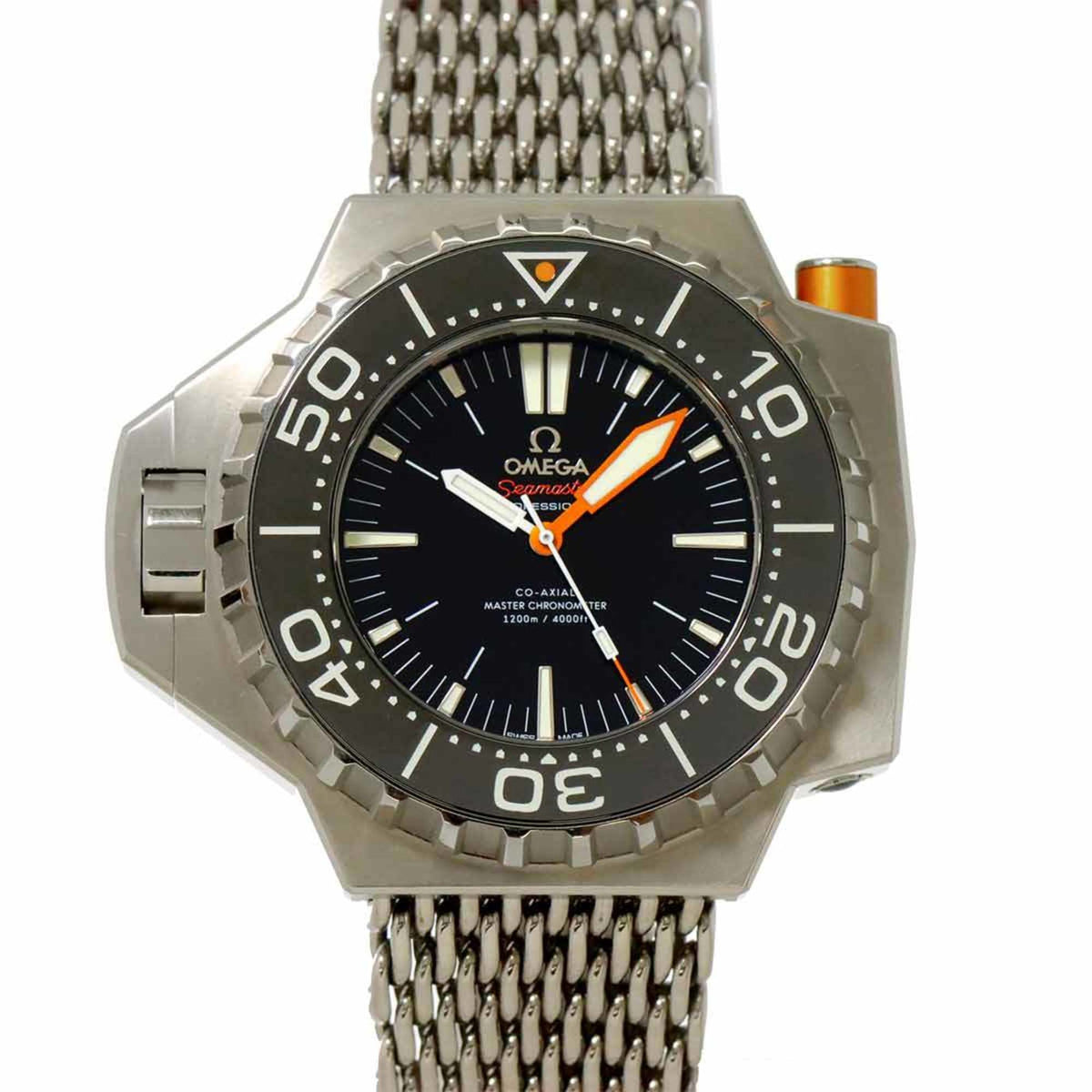 Pre-Owned OMEGA Seamaster Ploprof 1200M Co-Axial Master Chronometer 227 90 55 21 01 001 Men's Watch with Date Display, Black, Automatic