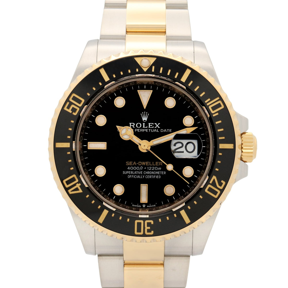 Pre-Owned Rolex Sea-Dweller Random Serial Number Watch, 18K (Yellow Gold) Stainless Steel, Men's, Black, 126603