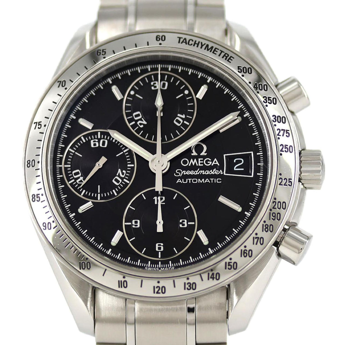 Pre-Owned Omega Speedmaster Date 3513.50 Stainless Steel Automatic Watch