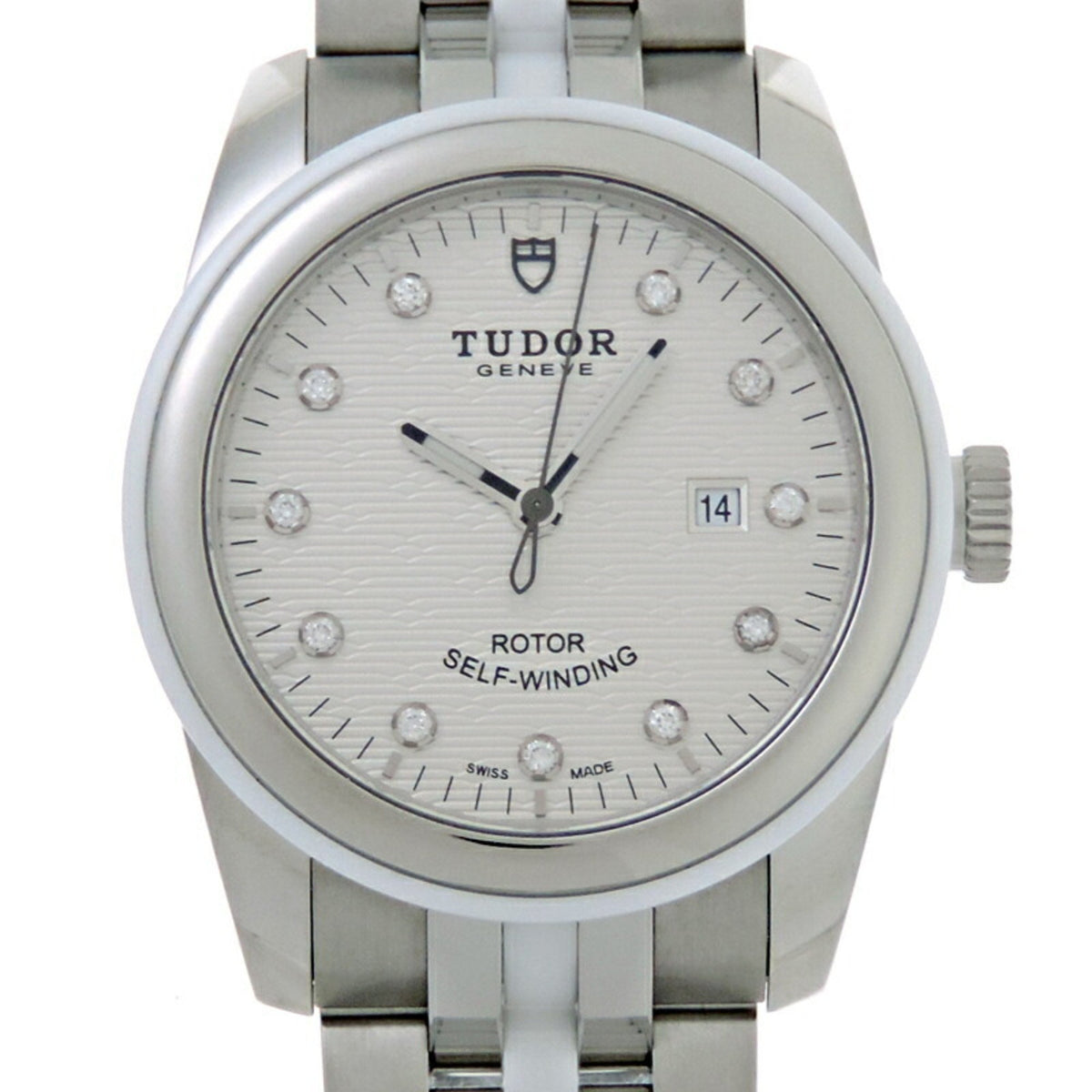 Gebrauchte Tudor Glamour Date 11P Diamant Damenuhr 53010W 