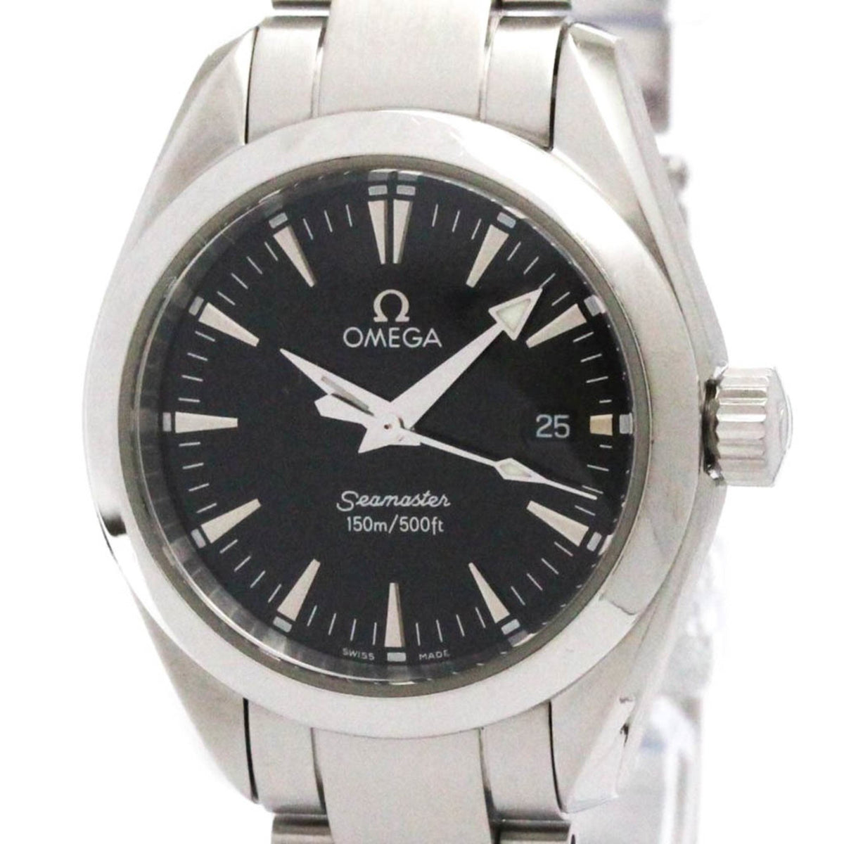 Gebrauchte OMEGA Seamaster Aqua Terra Stahl Quarz Damenuhr 2577.50 poliert 