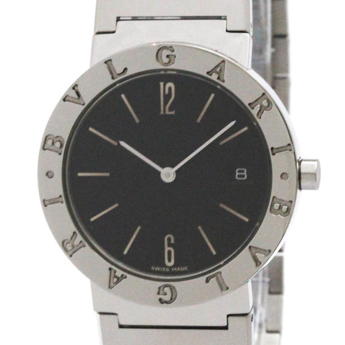 Pre-Owned BVLGARI BVLGARI-BVLGARI Steel Quartz Mens Watch BB33SS Polished