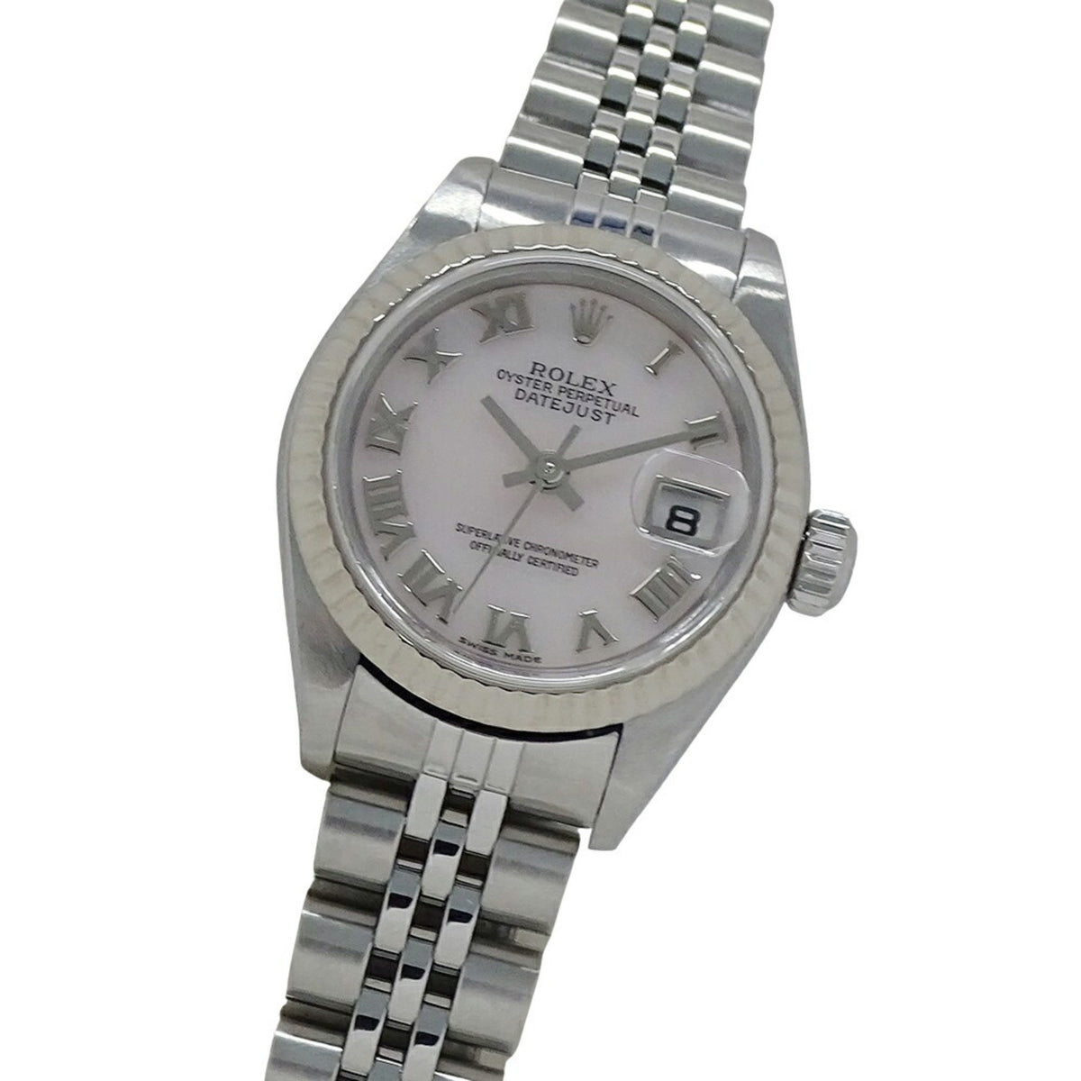 Gebrauchte Rolex ROLEX Datejust 79174NR P Seriennummer Uhr Damen Shell Automatik AT Edelstahl SS Weißgold WG Roman Silber poliert 