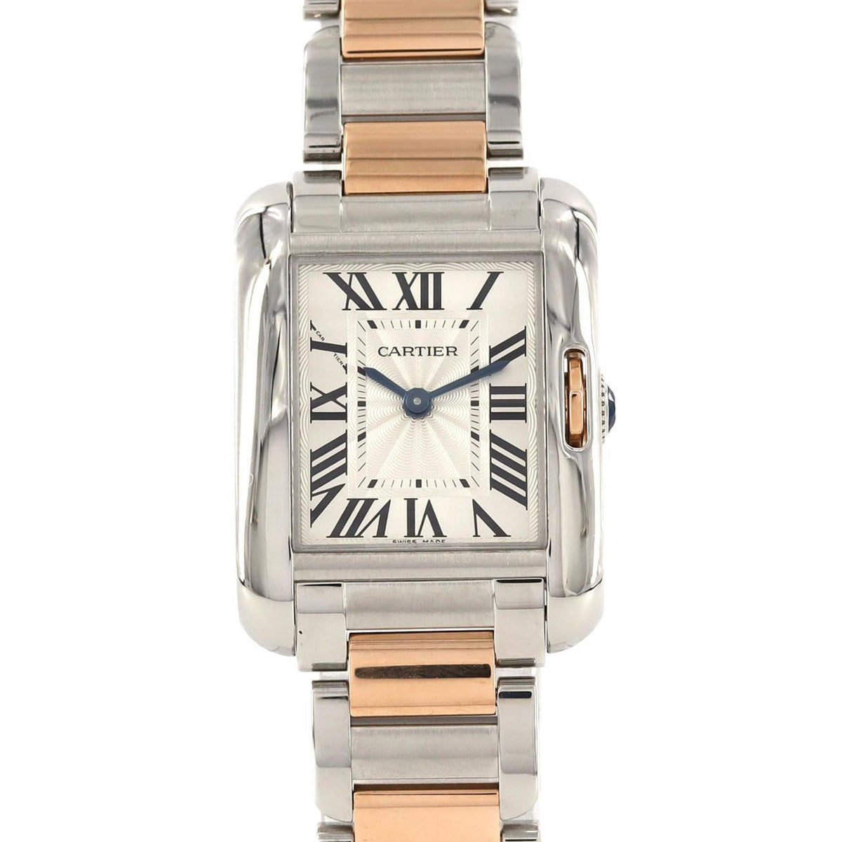 Gebrauchte Cartier Tank Anglaise SM PG Combi W5310036 SSxPG Armbanduhr Quarz 