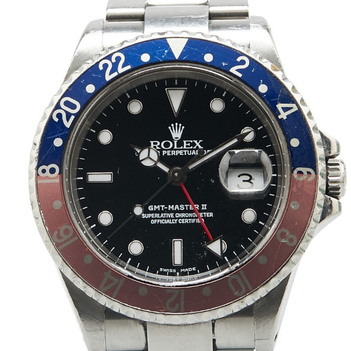 Gebrauchte Rolex GMT-Master II Uhr 16710 Automatik Schwarzes Zifferblatt Edelstahl Herren ROLEX 