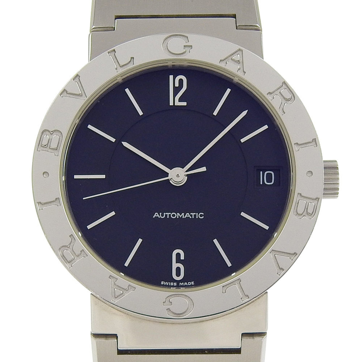Gebrauchte BVLGARI Armbanduhr Datum BB33SS Edelstahl Automatik Schwarzes Zifferblatt Bvlgari Jungen 