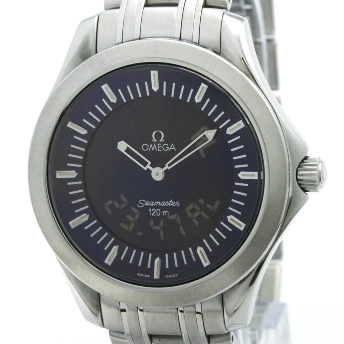 Pre-Owned OMEGA Seamaster 120M Multifunction Steel Mens Watch 2521.81 Polished