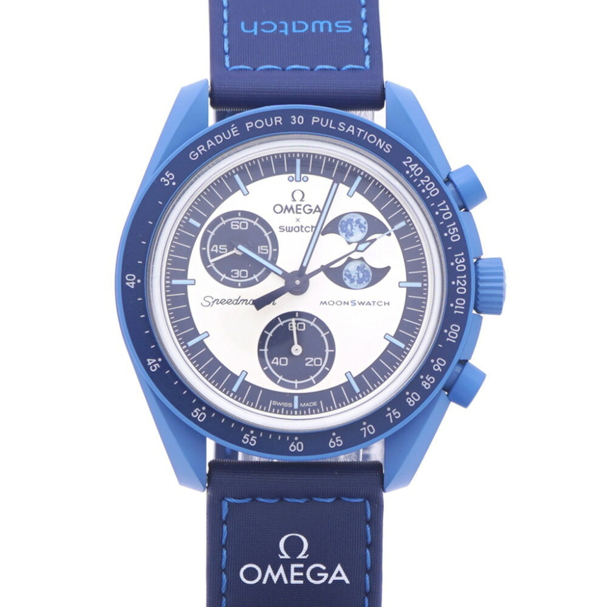 Gebrauchte unbenutzte OMEGA x Swatch Mission to the Super Blue Moon Phase SO33N700 Quarzuhr Nylon/Bio-Keramik 0956OMEGA Herren 