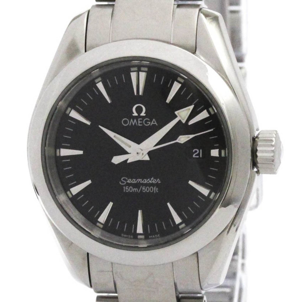 Gebrauchte OMEGA Seamaster Aqua Terra Stahl Quarz Damenuhr 2577.50 poliert 